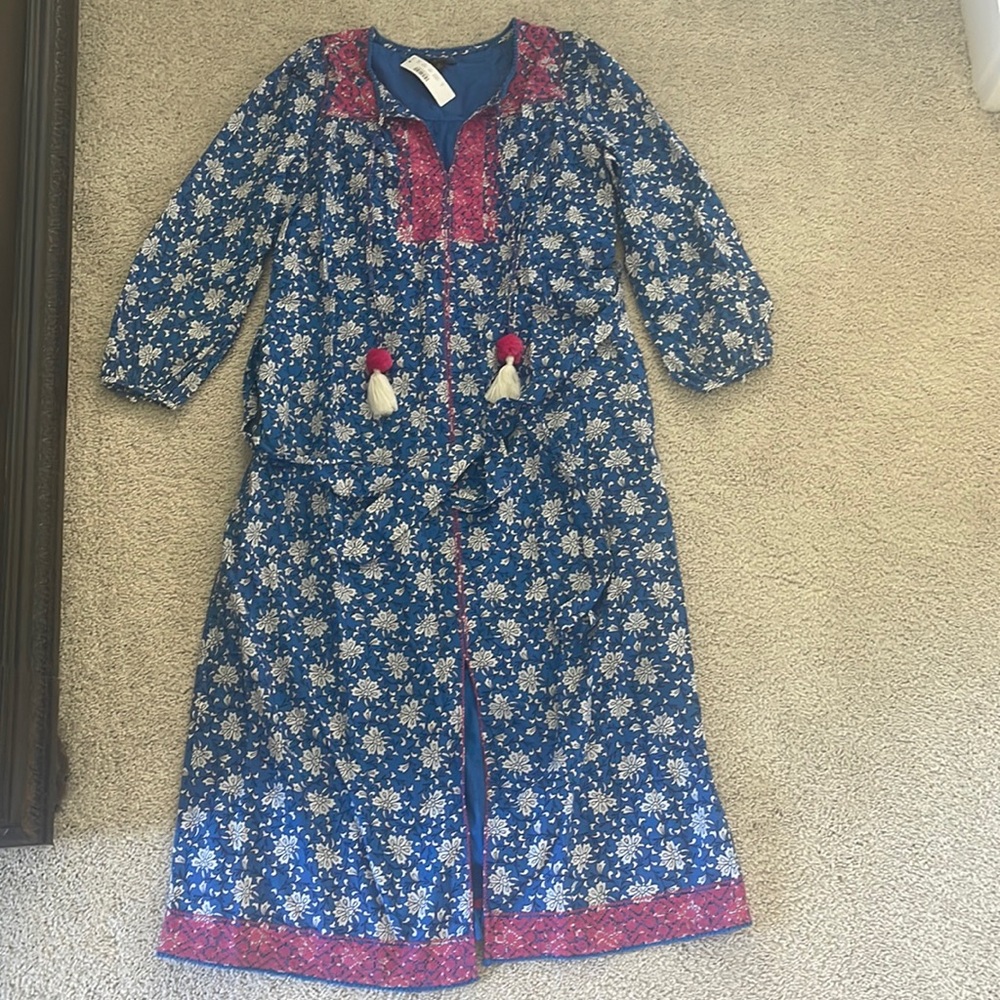 Blue and white floral J.crew dress